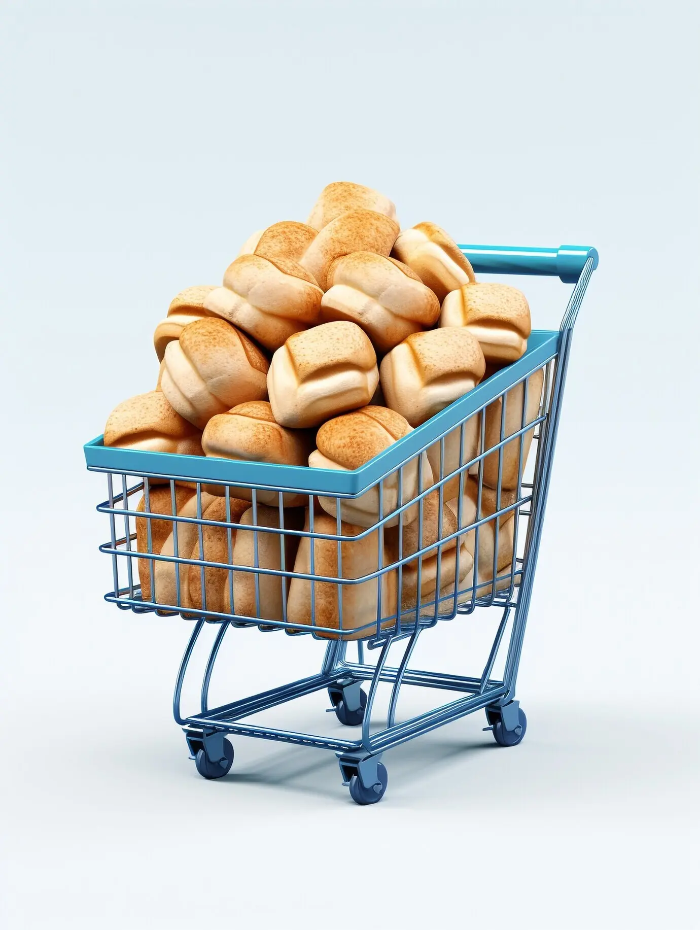 Rendu 3D d’un caddie de dessin animé